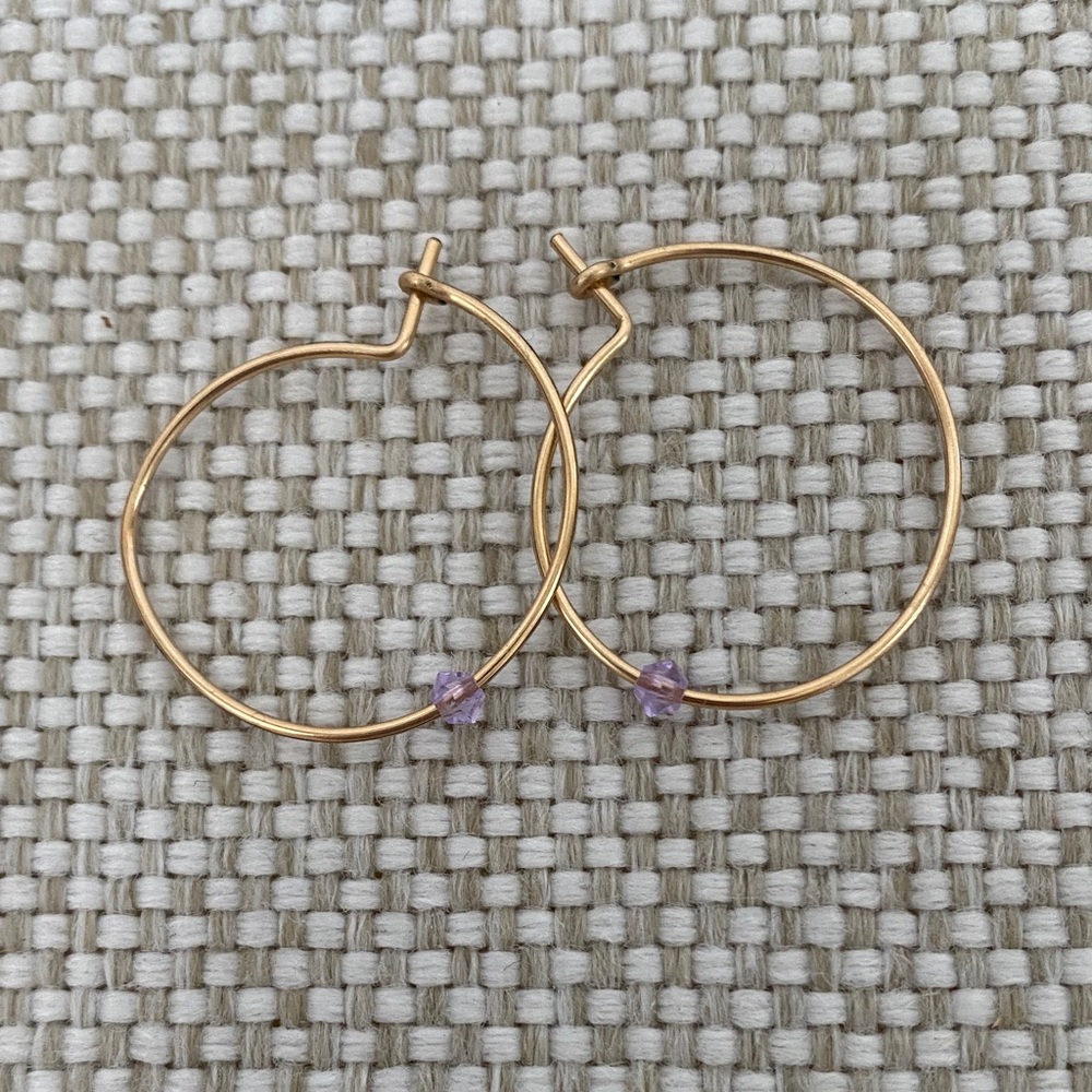 Abacus Row Sprinkle Earrings with lavender bead